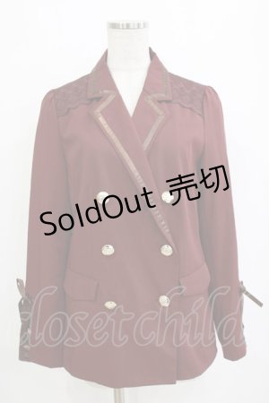 画像: axes femme / 袖レースアップジャケット M ワイン H-26-01-20-038-AX-JA-NS-ZH