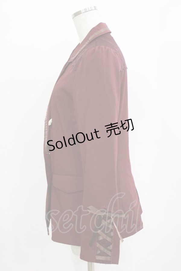 画像2: axes femme / 袖レースアップジャケット M ワイン H-26-01-20-038-AX-JA-NS-ZH (2)