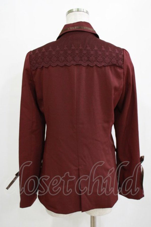 画像3: axes femme / 袖レースアップジャケット M ワイン H-26-01-20-038-AX-JA-NS-ZH (3)