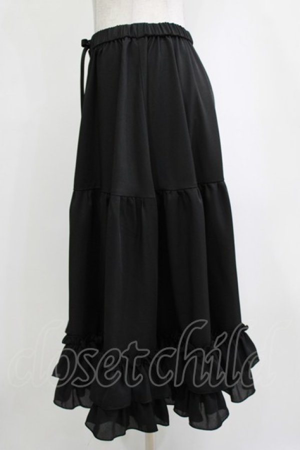 画像2: axes femme Kawaii / ミディフリルペチスカート M ブラック H-26-01-20-041-AX-SK-NS-ZH (2)