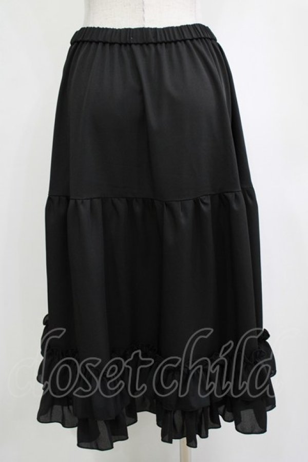 画像3: axes femme Kawaii / ミディフリルペチスカート M ブラック H-26-01-20-041-AX-SK-NS-ZH (3)