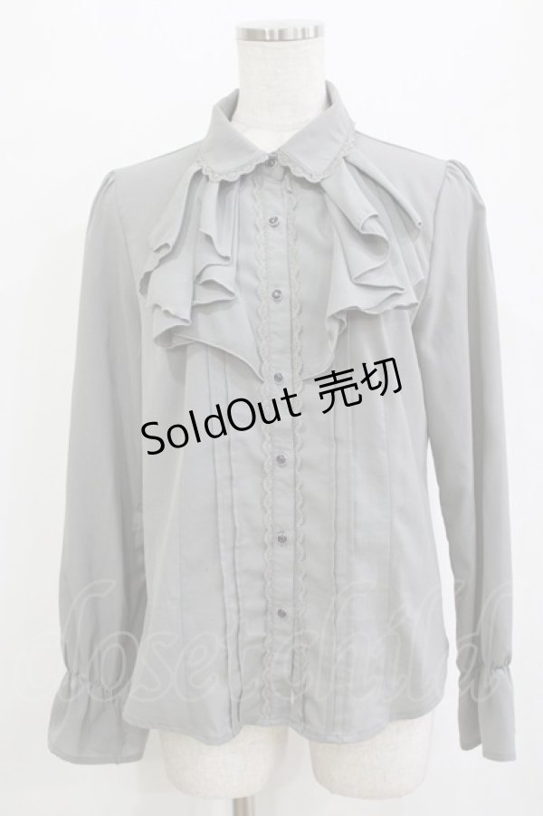 画像1: axes femme / ラッフルフリルブラウス M グレー H-26-01-20-045-AX-BL-NS-ZH (1)