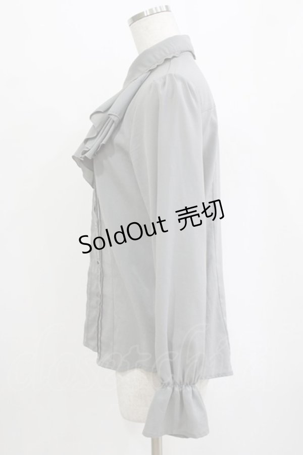 画像2: axes femme / ラッフルフリルブラウス M グレー H-26-01-20-045-AX-BL-NS-ZH (2)