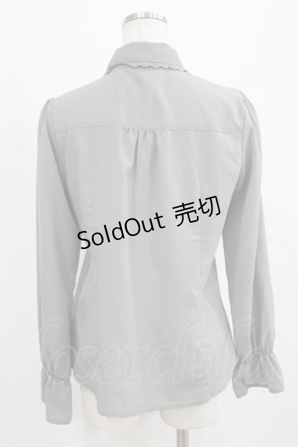 画像3: axes femme / ラッフルフリルブラウス M グレー H-26-01-20-045-AX-BL-NS-ZH (3)