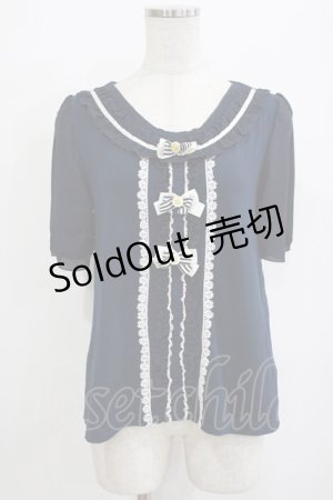 画像: axes femme / ストライプフリルカットソー M ネイビー H-26-01-20-048-AX-TO-NS-ZH