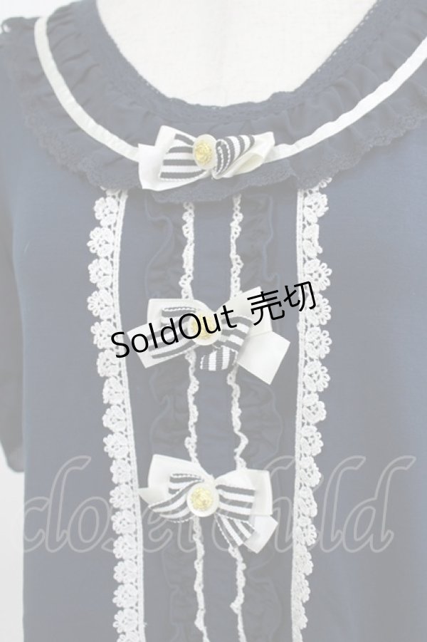 画像4: axes femme / ストライプフリルカットソー M ネイビー H-26-01-20-048-AX-TO-NS-ZH (4)