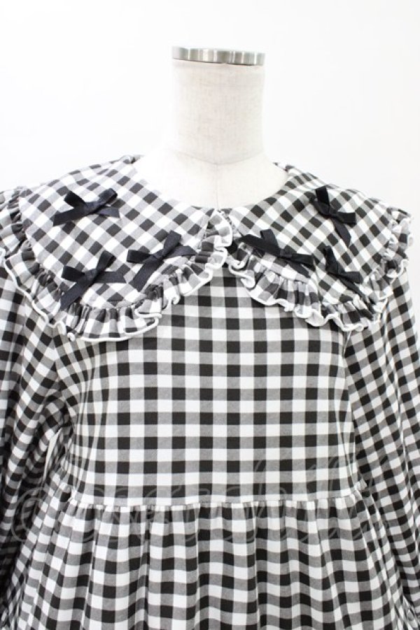 画像4: Candy Stripper / TINY RIBBON CHECK DRESS  オフホワイト×ブラック H-26-01-20-1039-PU-OP-KB-ZH (4)