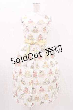 画像: Jane Marple / Anniversary cakesスクエアドレス  アイボリー H-26-01-20-1041-JM-OP-KB-ZH