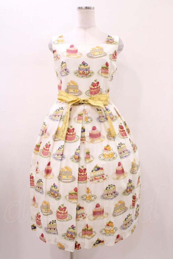 画像1: Jane Marple / Anniversary cakesスクエアドレス  アイボリー H-26-01-20-1041-JM-OP-KB-ZH (1)