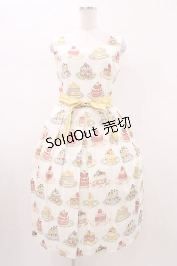 画像1: Jane Marple / Anniversary cakesスクエアドレス  アイボリー H-26-01-20-1041-JM-OP-KB-ZH (1)