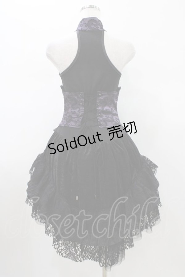 画像2: Qutie Frash / ジャガード切替ホルターワンピース  紫 H-26-01-20-1043-QU-OP-KB-ZH (2)