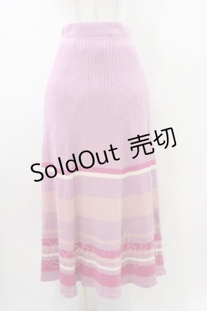 画像: Candy Stripper / MULTI BORDER RIB SKIRT  ピンク H-26-01-20-1046-PU-SK-KB-ZH