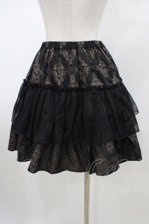 画像2: STEAM / プリントスカート  黒 H-26-01-20-1049-HN-SK-KB-ZH (2)