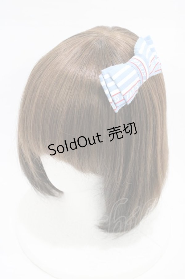 画像1: Jane Marple / Bonjour Paris ribbon hair-corsage  blue gray H-26-01-20-1005-JM-AC-KB-ZH (1)