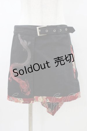 画像: gouk / 変形ラップスカート  ブラック H-26-01-20-1051-GO-SK-KB-ZH