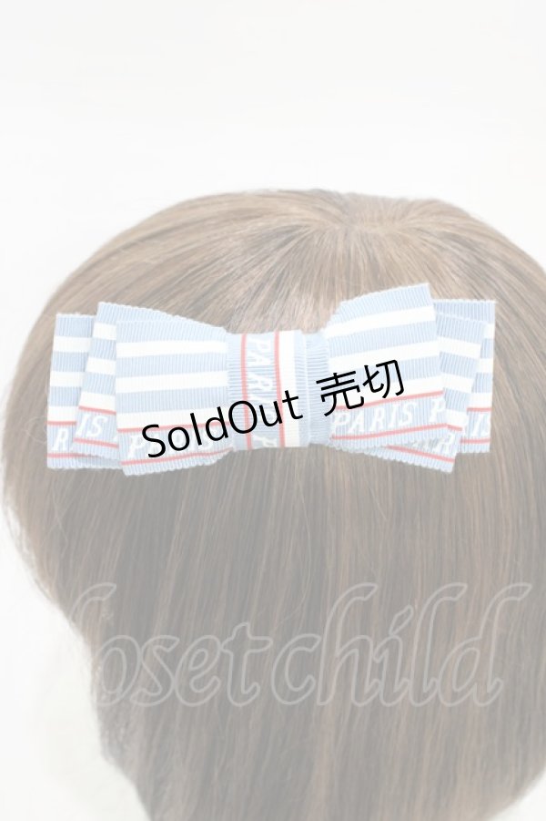 画像2: Jane Marple / Bonjour Paris ribbon hair-corsage  blue gray H-26-01-20-1005-JM-AC-KB-ZH (2)
