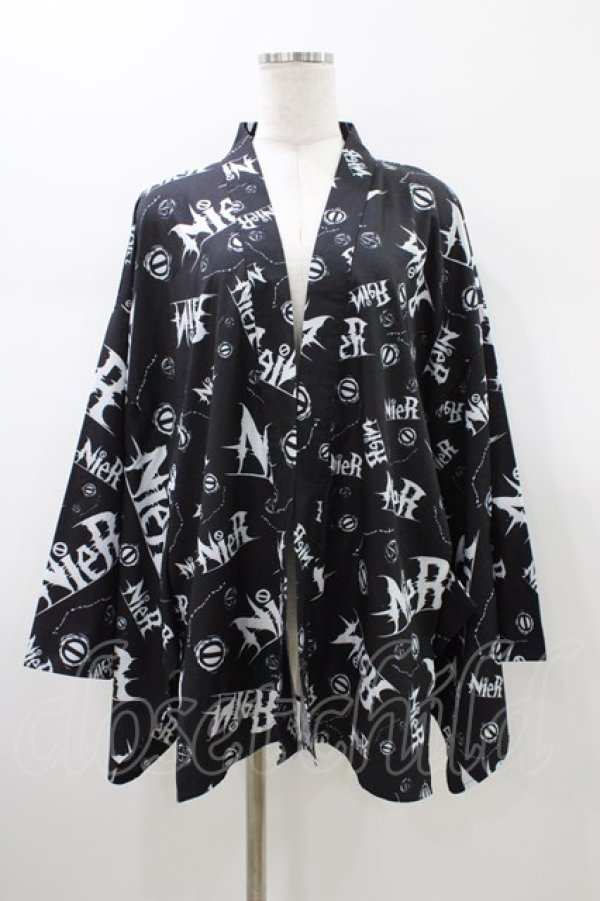 画像1: NieR Clothing / プリント着物袖羽織 F 黒 H-26-01-20-1054-PU-TO-KB-ZH (1)