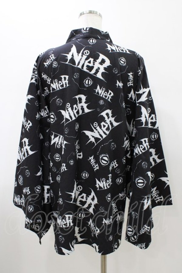 画像2: NieR Clothing / プリント着物袖羽織 F 黒 H-26-01-20-1054-PU-TO-KB-ZH (2)
