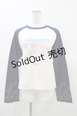 画像: Candy Stripper / ADORE YOU RAGLANトップス  ピンク×ネイビー H-26-01-20-1056-PU-TO-KB-ZH