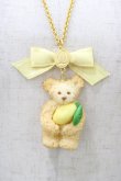 画像1: Q-pot. / テディベアクッキーネックレス  ミルククッキー×レモン H-26-01-20-1021-QP-AC-KB-ZH (1)
