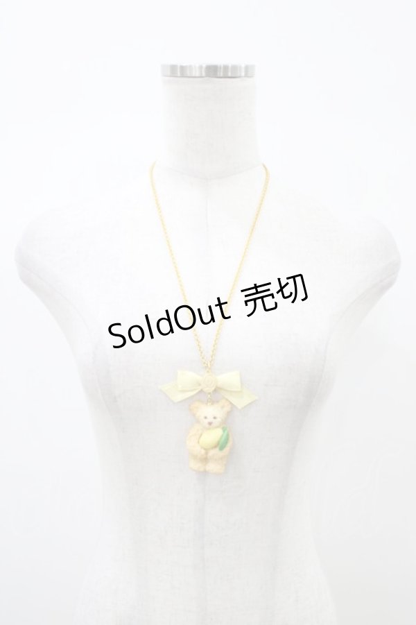 画像2: Q-pot. / テディベアクッキーネックレス  ミルククッキー×レモン H-26-01-20-1021-QP-AC-KB-ZH (2)