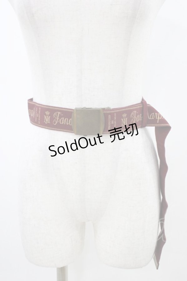 画像1: Jane Marple / ロゴリボンベルト  ワイン H-26-01-20-1022-JM-ZA-KB-ZH (1)