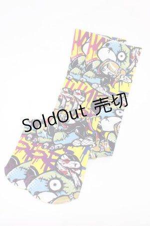 画像: HYPER CORE / プリントニーハイ  総柄イエロー H-26-01-20-1028-PU-ZA-KB-ZH