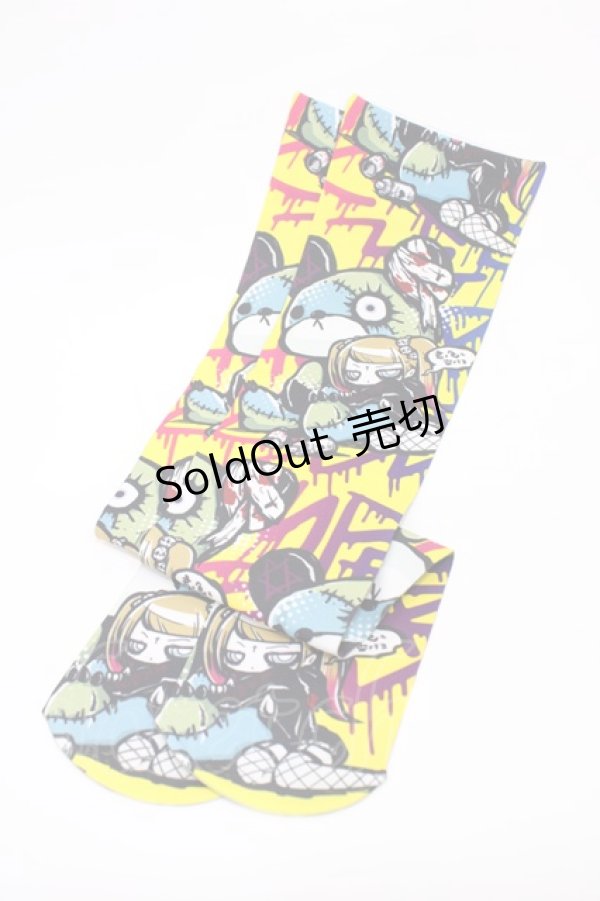 画像2: HYPER CORE / プリントニーハイ  総柄イエロー H-26-01-20-1028-PU-ZA-KB-ZH (2)