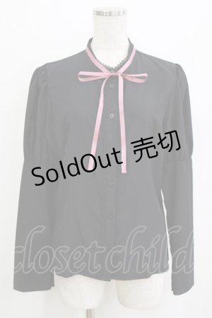 画像: Kurumi Collaboration / KRデシンジゴスリブラウス L ブラック H-26-01-20-051-GO-BL-NS-ZH