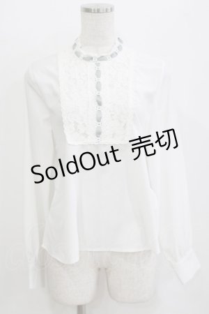 画像: an another angelus / はしごレースヨークプルオーバーブラウス Free WHITE×GY H-26-01-20-053-CA-BL-NS-ZH