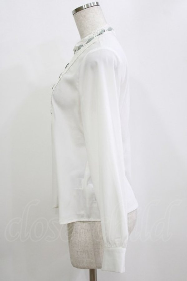 画像2: an another angelus / はしごレースヨークプルオーバーブラウス Free WHITE×GY H-26-01-20-053-CA-BL-NS-ZH (2)