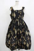 画像1: LIEF / Classic Key Printジャンパースカート L/XL ブラック H-26-01-20-005-LO-OP-NS-ZH (1)
