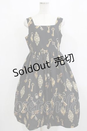 画像: LIEF / Classic Key Printジャンパースカート L/XL ブラック H-26-01-20-005-LO-OP-NS-ZH