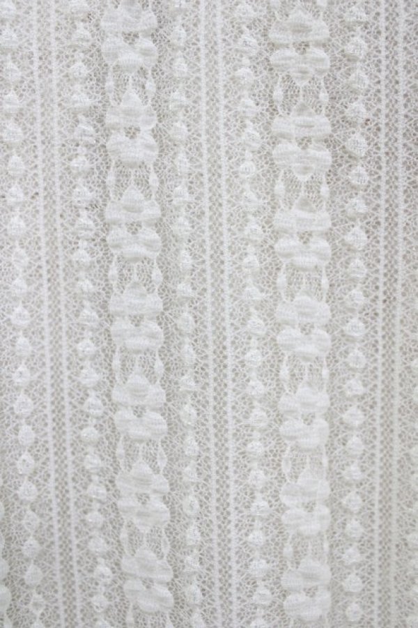 画像4: F&A / ストライプレース5分袖トップス Free IVORY H-26-01-20-056-LO-TO-NS-ZH (4)