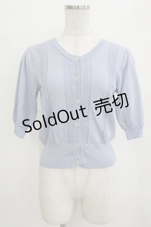 画像: F&A / プチローズ釦レーシー半袖カーディガン Free BLUE H-26-01-20-057-LO-TO-NS-ZH