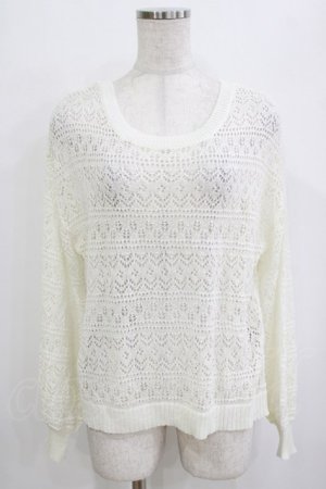 画像: axes femme / レースアップ透かし編みニット Free オフ H-26-01-20-058-AX-TO-NS-ZH