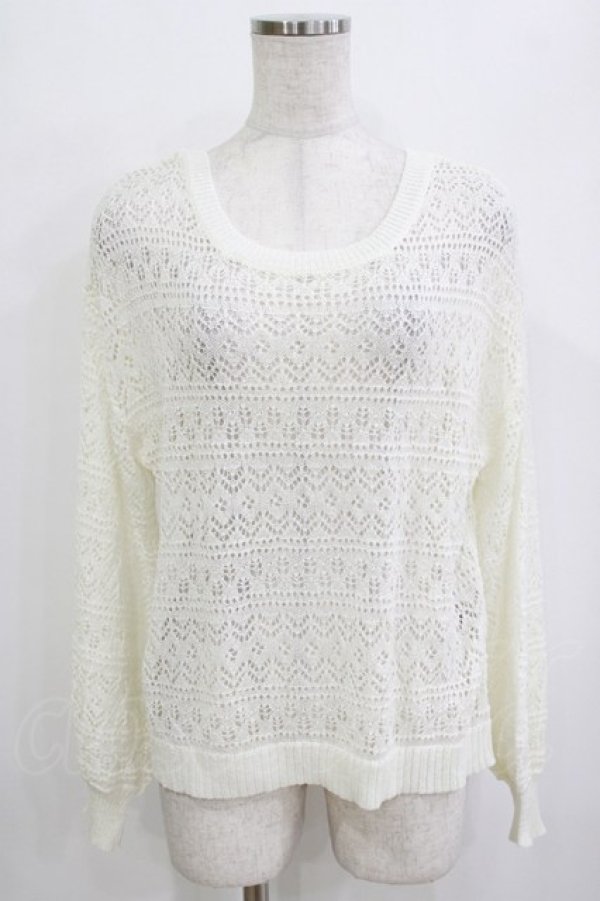 画像1: axes femme / レースアップ透かし編みニット Free オフ H-26-01-20-058-AX-TO-NS-ZH (1)