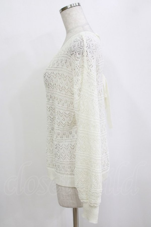 画像2: axes femme / レースアップ透かし編みニット Free オフ H-26-01-20-058-AX-TO-NS-ZH (2)