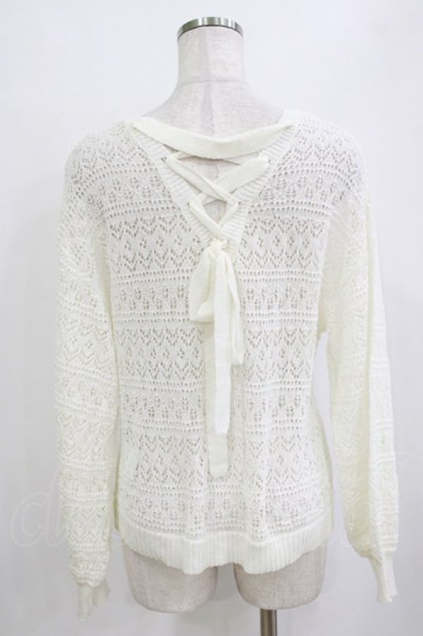 画像3: axes femme / レースアップ透かし編みニット Free オフ H-26-01-20-058-AX-TO-NS-ZH (3)