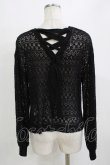 画像3: axes femme / レースアップ透かし編みニット Free ブラック H-26-01-20-059-AX-TO-NS-ZH (3)