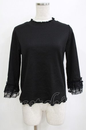 画像: axes femme / レース重ねデザイン袖プルオーバー Free ブラック H-26-01-20-061-AX-TO-NS-ZH