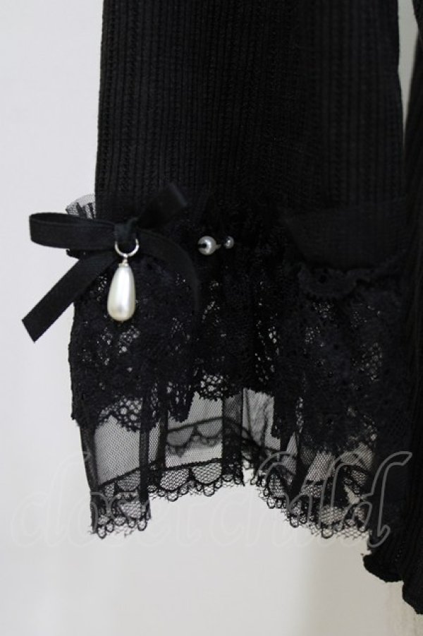 画像4: axes femme / レース重ねデザイン袖プルオーバー Free ブラック H-26-01-20-061-AX-TO-NS-ZH (4)