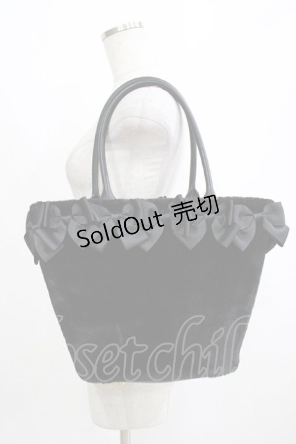 画像2: m petit by misako / NINA'Sコラボ リボンファーバッグ  ブラック H-26-01-20-063-LO-BG-NS-ZH (2)