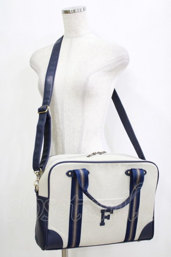 画像1: Fi.n.t / ラインテープ使いボストンバッグ  GRAY×NAVY H-26-01-20-064-CA-BG-NS-ZH (1)