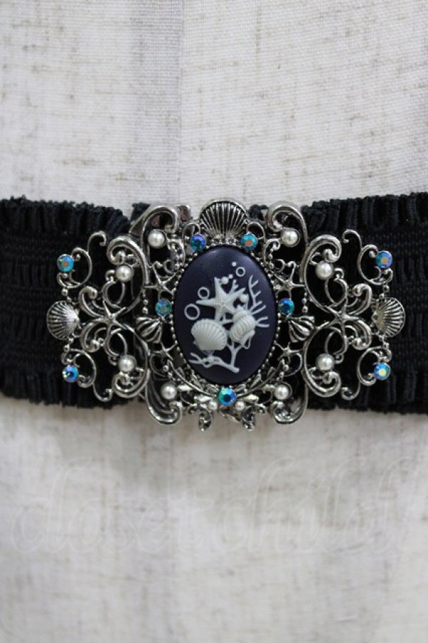 画像2: axes femme / アクアマリンカメオ風ベルト Free ブラック H-26-01-20-069-AX-ZA-NS-ZH (2)