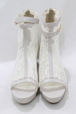 画像: axes femme / オープントゥレースブーツ L(24.5cm) ベージュ H-26-01-20-074-AX-SH-NS-ZH