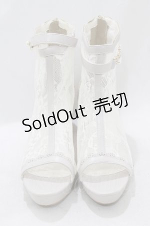 画像: axes femme / オープントゥレースブーツ L(24.5cm) ベージュ H-26-01-20-074-AX-SH-NS-ZH