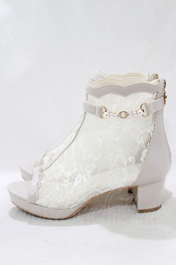 画像2: axes femme / オープントゥレースブーツ L(24.5cm) ベージュ H-26-01-20-074-AX-SH-NS-ZH (2)