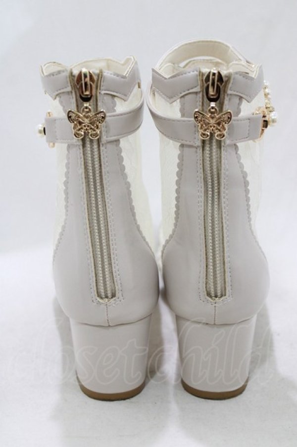 画像3: axes femme / オープントゥレースブーツ L(24.5cm) ベージュ H-26-01-20-074-AX-SH-NS-ZH (3)