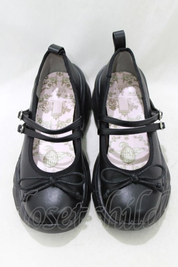 画像1: m petit by misako / AMNIリボンバレエ M ブラック H-26-01-20-076-LO-SH-NS-ZH (1)